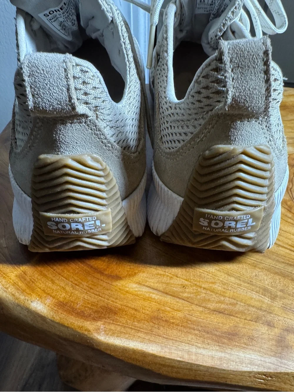 Sorel Women's Out 'N About Plus Waterproof Lace Sneakers Tan/White Mesh Sz. 6.5 - Picture 11 of 16